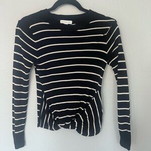 Topshop Black White Striped Sweater Size 2